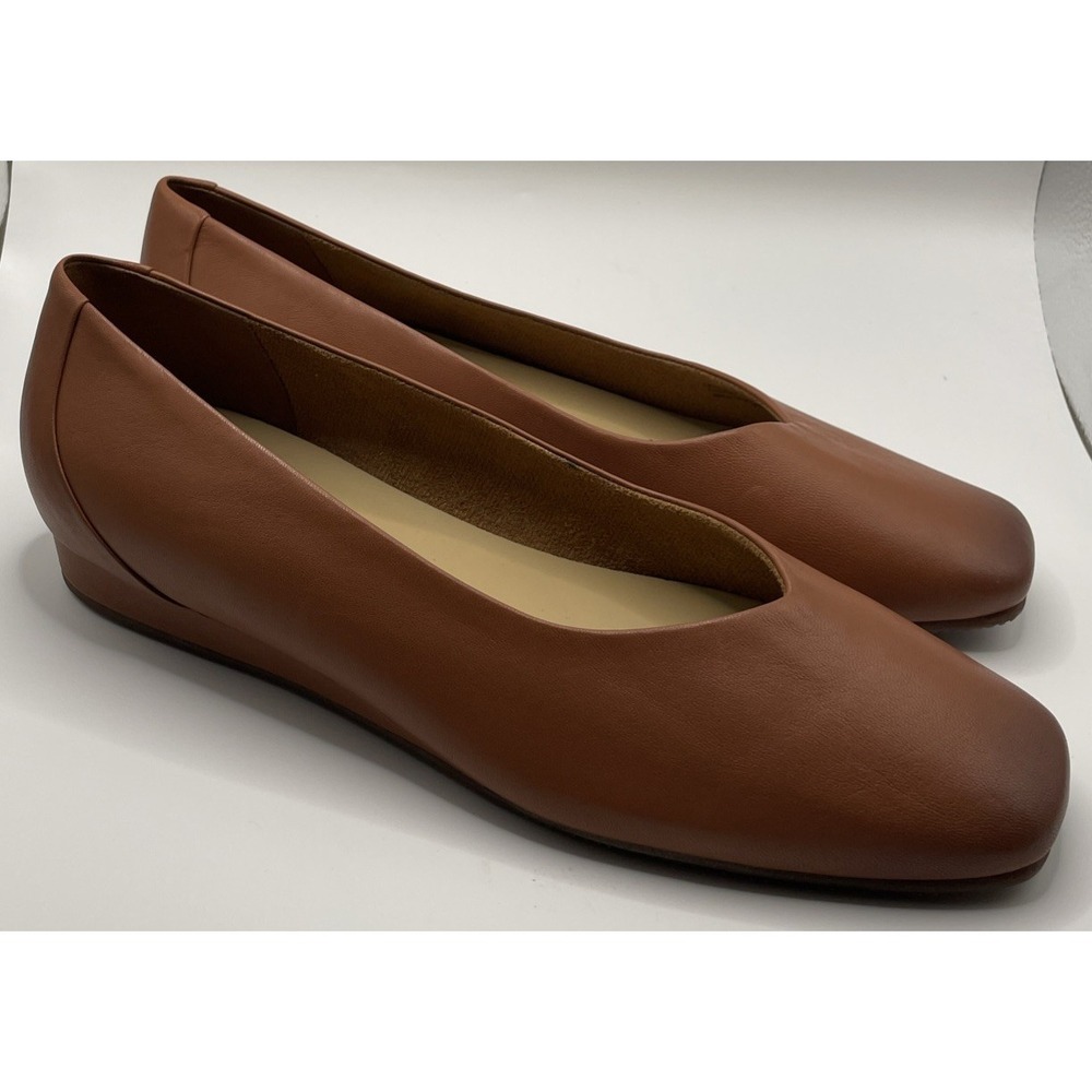 Softwalk Selma Flats Auburn Brown Slip On Leather Loafers Women 10.5 W